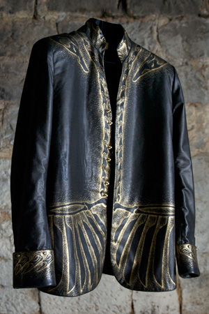 David Walsh, leather jacket 24K gold and laser etching, Sonia Heap